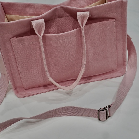 Tote Bag for Women with Compartments, Large Canvas Tote Pink ZHMO laptop bag - Picture 4 of 16